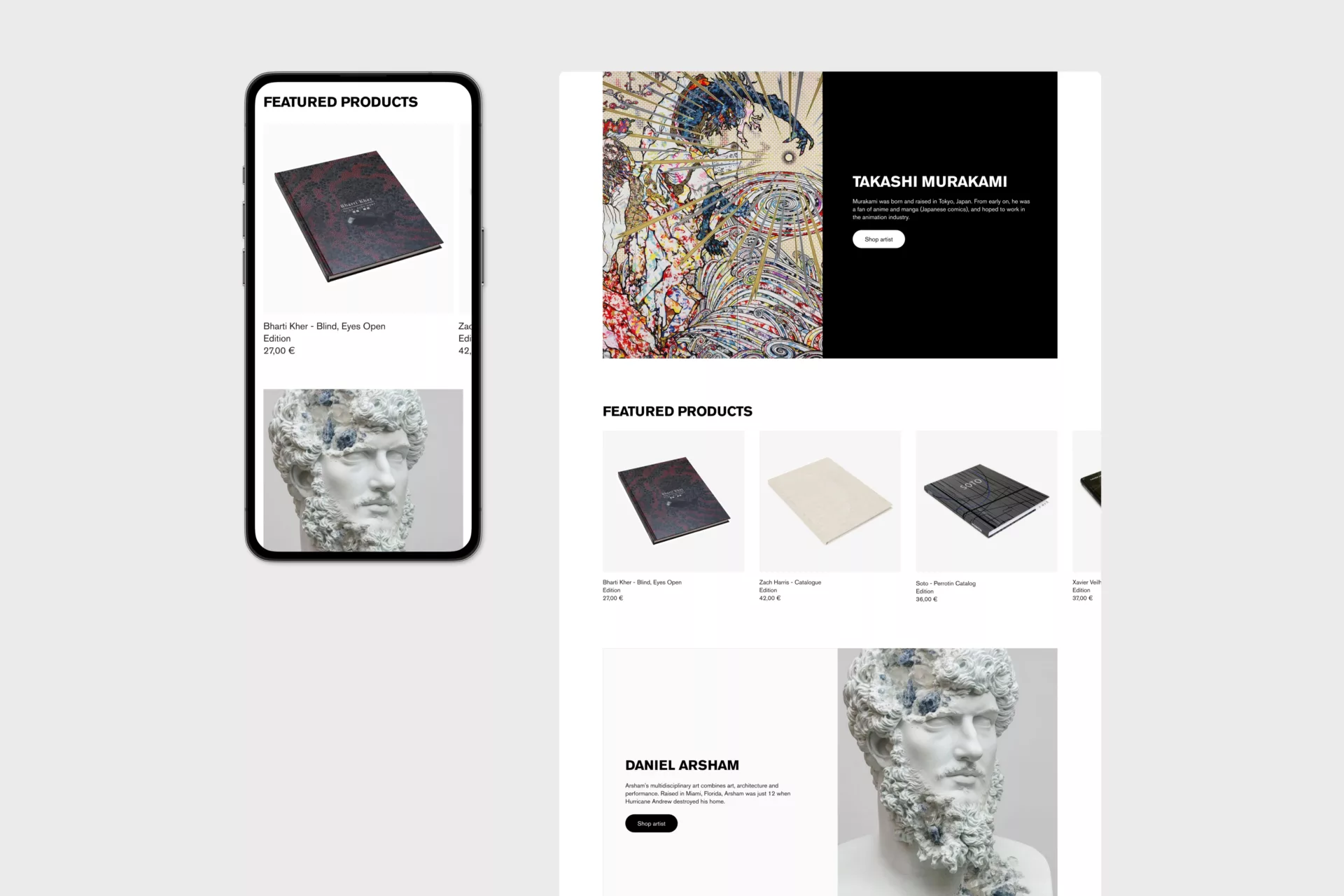 Galerie Perrotin — Design de l’e-shop