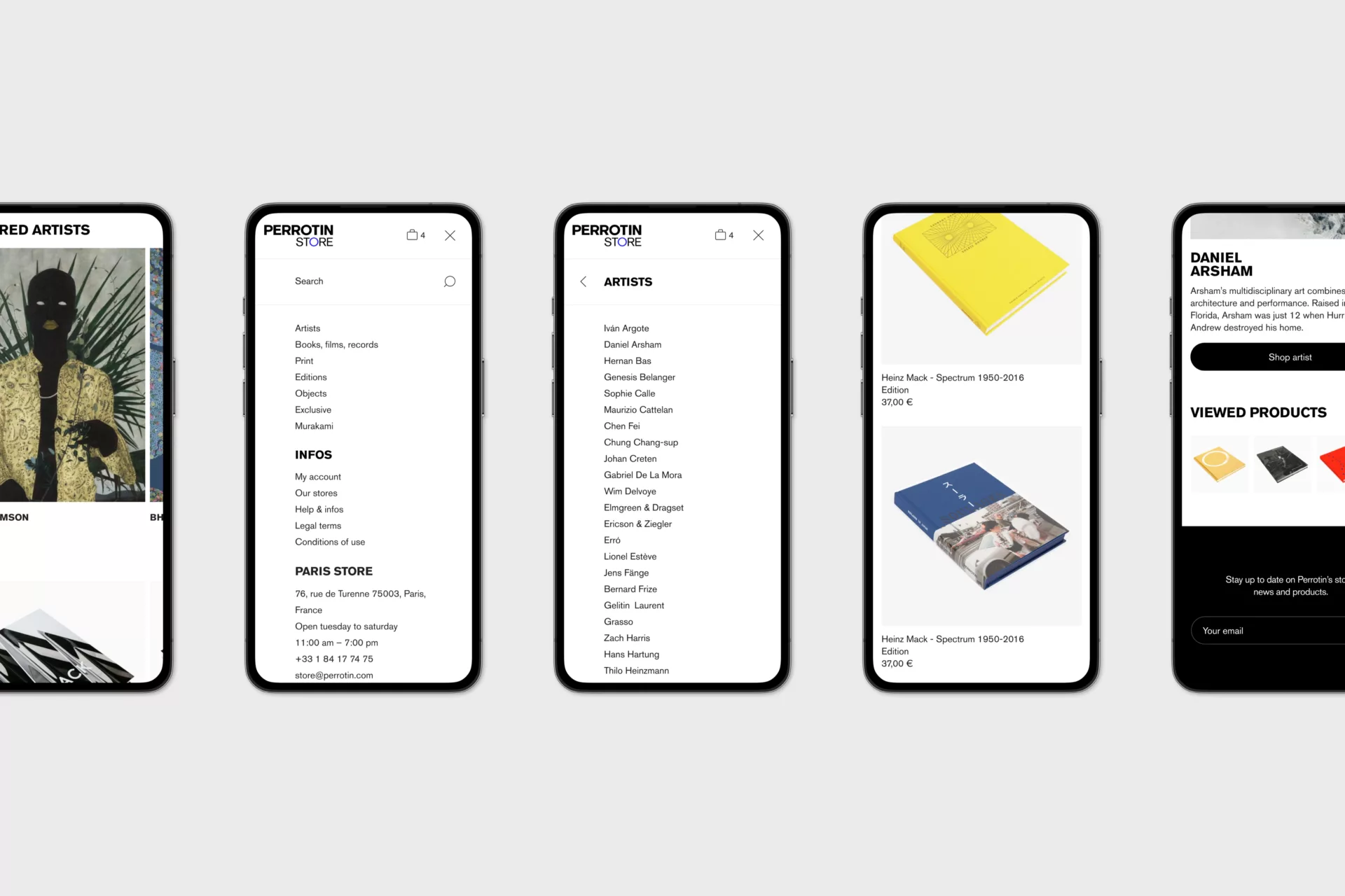 Galerie Perrotin — Design de l’e-shop