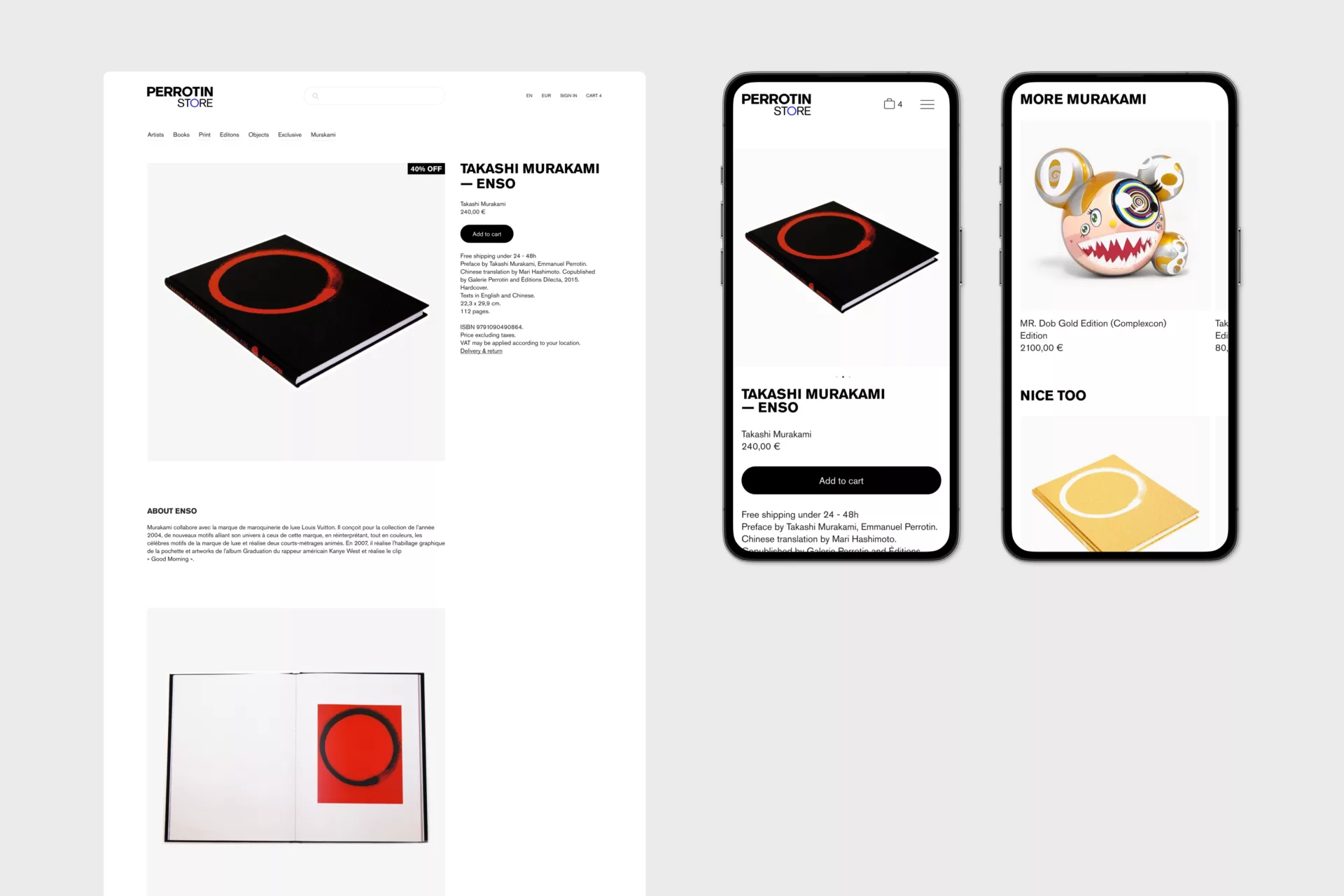 Galerie Perrotin — Design de l’e-shop