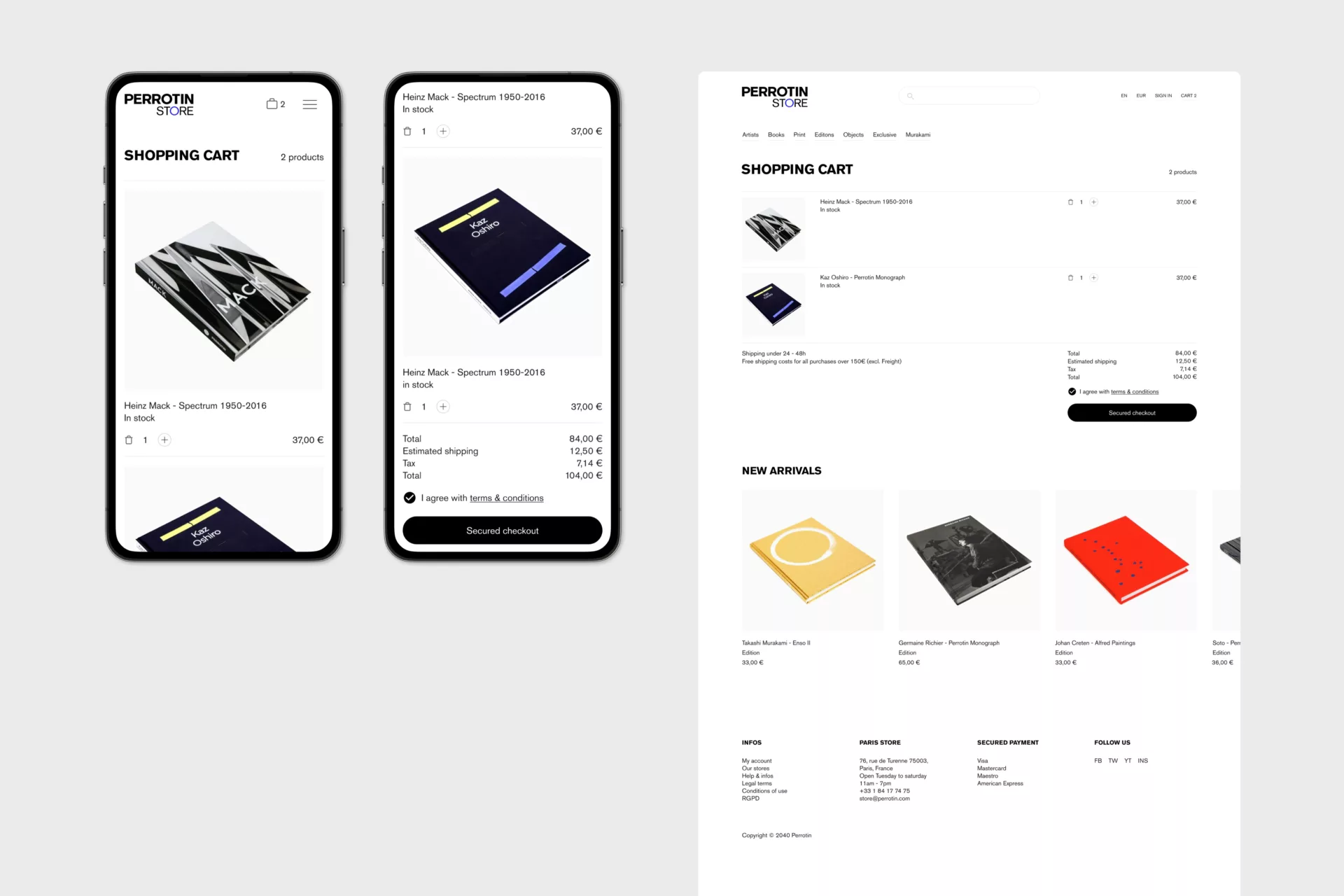 Galerie Perrotin — Design de l’e-shop
