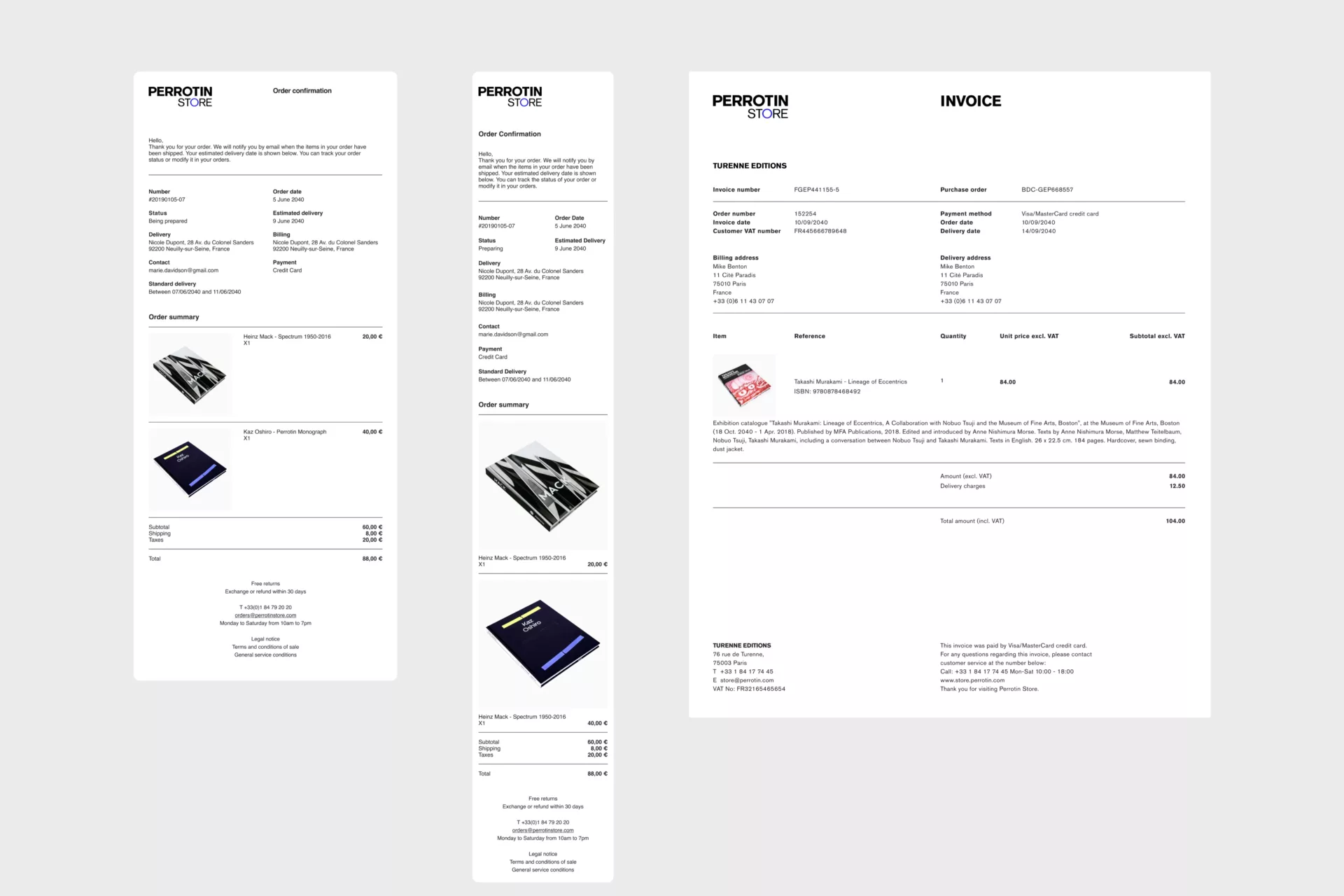 Galerie Perrotin — Design de l’e-shop