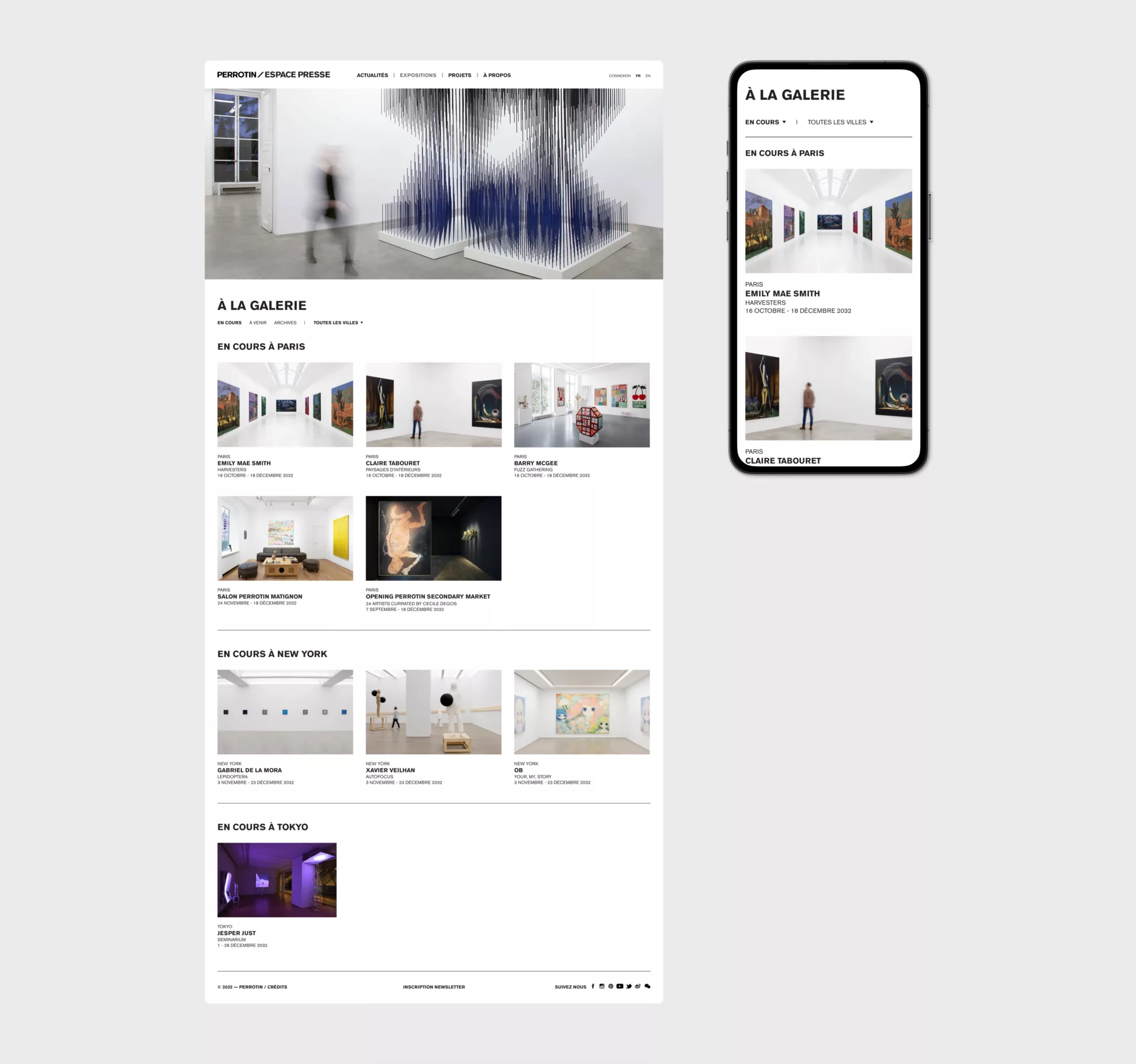 Galerie Perrotin — Design de la press room