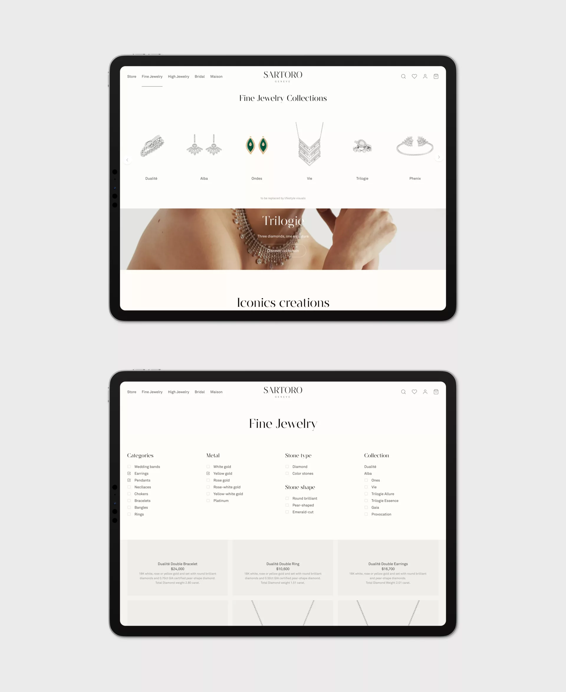 Sartoro — Design de l’e-shop