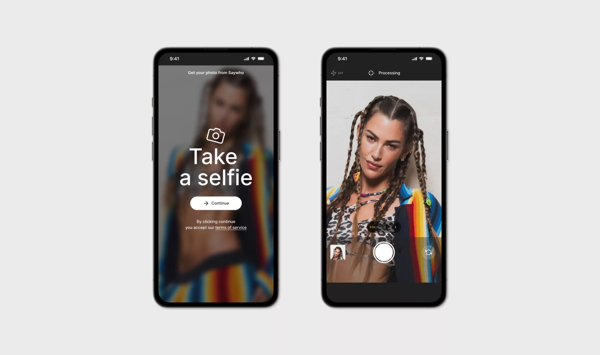 Saywho App Recon — Design de l’app et des e-mails