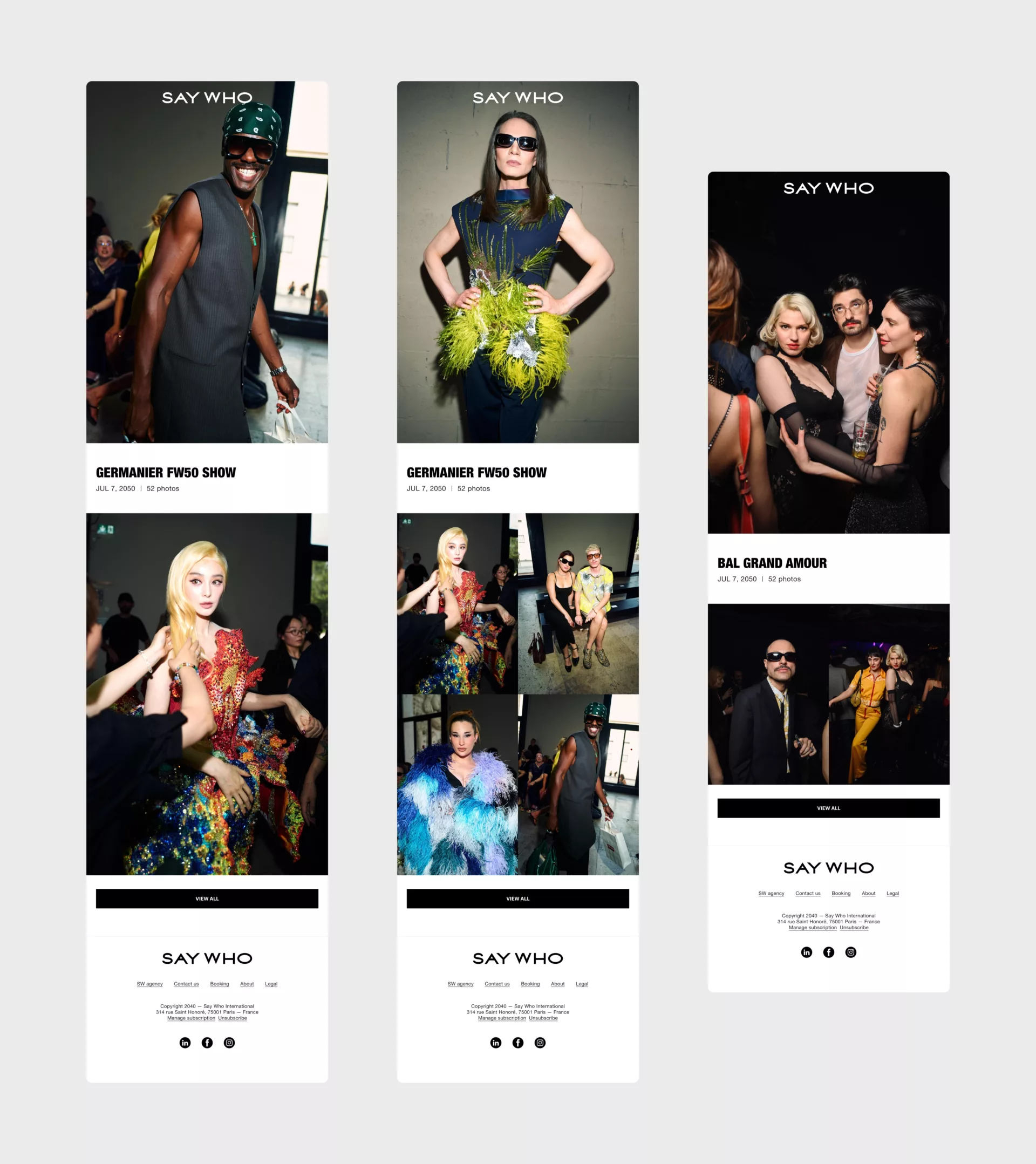 Saywho New In — Newsletter modulable