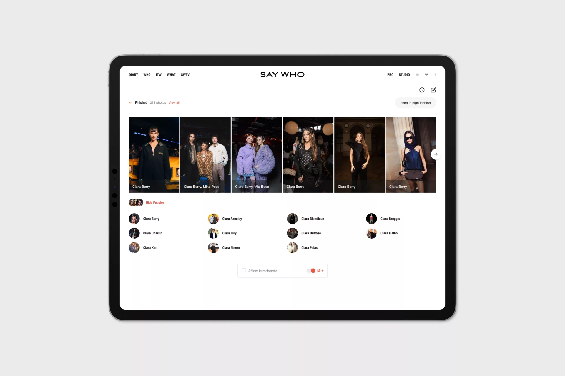 Saywho Search AI — Conception et design