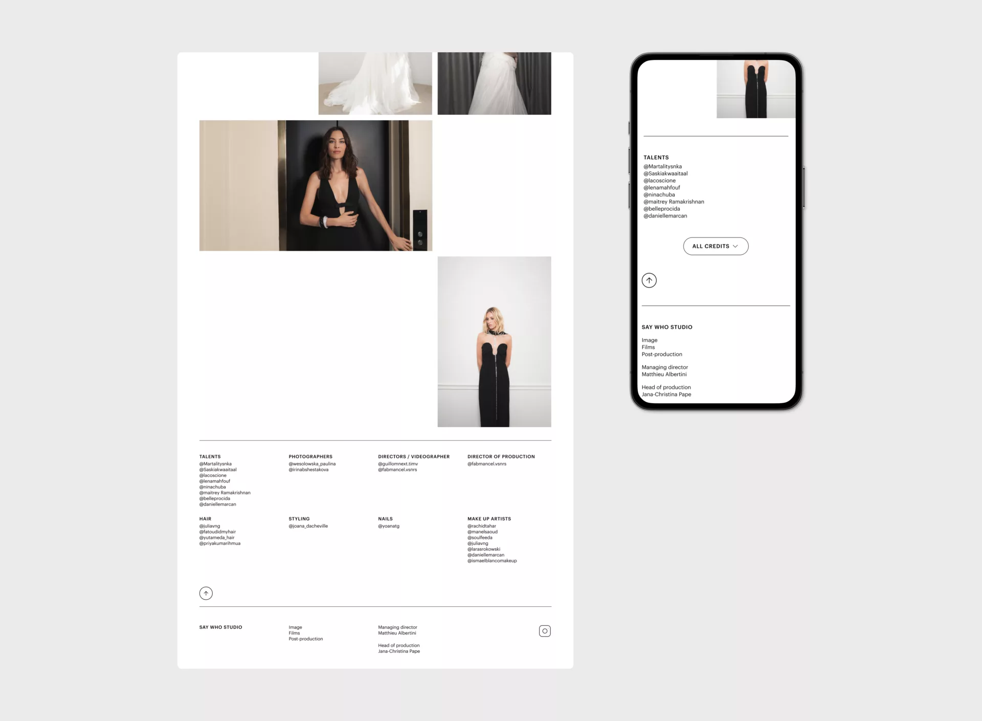 Saywho Studio — Design et code